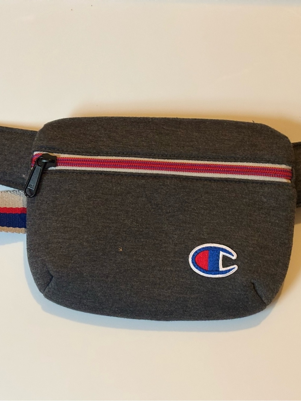 Champion Charcoal Waist Pack with Red & Blue Trim